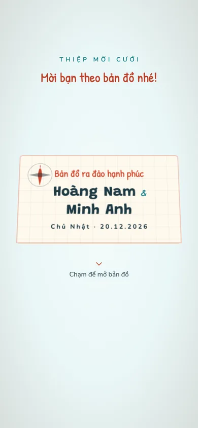 Bìa mẫu thiệp Bản Đồ Biển: bản đồ kho báu gấp ba mở ra 3D, cát vàng biển ngọc