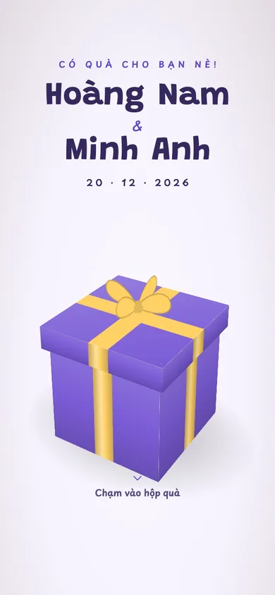 Bìa mẫu thiệp Hộp Quà Lớn: hộp quà 3D: nắp bay lên, bốn vách đổ ra, thiệp đứng dậy