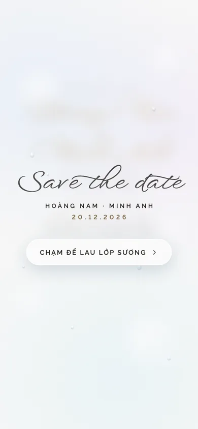 Bìa mẫu thiệp Ngọc Trai: lau lớp sương trên ô kính ngọc trai