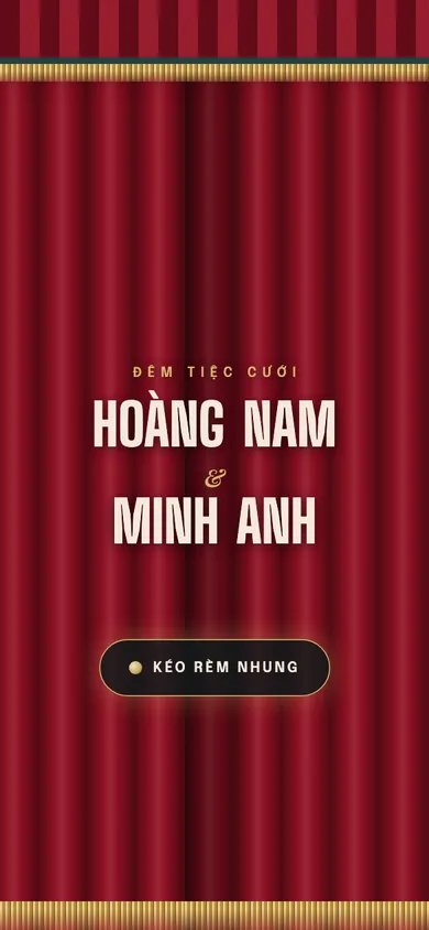 Bìa mẫu thiệp Rạp Chiếu: rèm nhung đỏ rạp chiếu bóng kéo mở