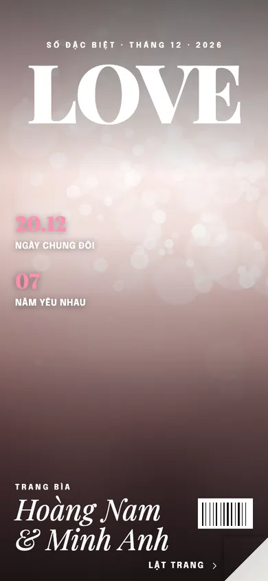 Bìa mẫu thiệp Tạp Chí Hồng: bìa tạp chí hồng phấn lật như trang báo