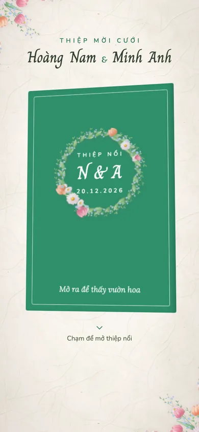 Bìa mẫu thiệp Vườn Xuân: thiệp nổi giấy cắt mùa xuân, hoa vàng dựng đứng lên